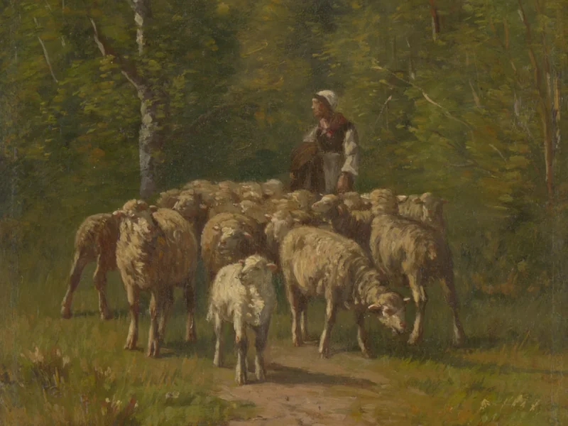 1859-Henry Ossawa Tanner - Pastorella con gregge